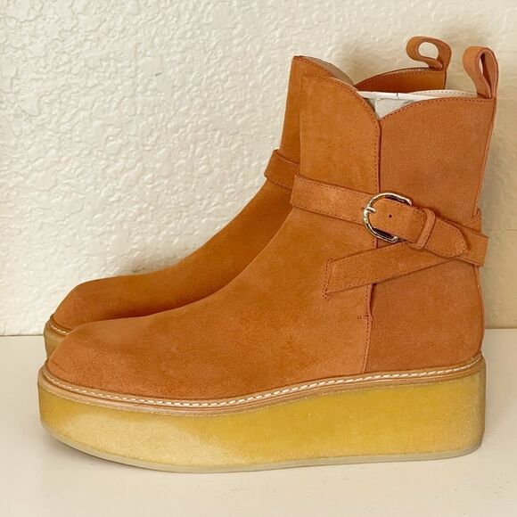 Ulla Johnson Lennox Ankle Buckle Boots suede terracotta brown. New 39.5/… - Picture 14 of 15